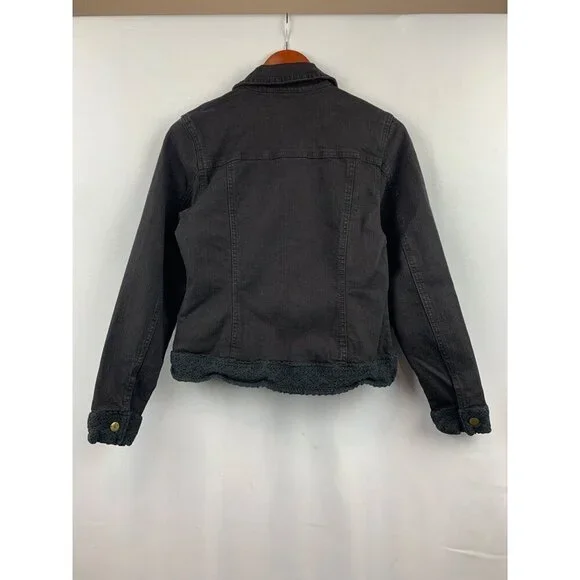 Twisted London Womens Black Denim Jacket With Lace Trim Size S - Picture 7 of 7